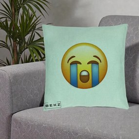 Perna Decorativa Emoji Plange, 40x40 cm, Verde Menta, Husa Detasabila, Perna Inclusa, BEKZ®