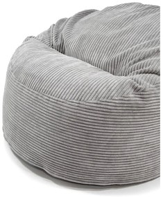 Fotoliu puf pentru copii crem cu tapițerie din catifea reiată Om 85 – SLOWDOWN