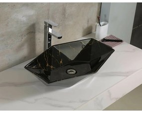 Lavoar pe blat negru/auriu Rune Kari 63.5 cm