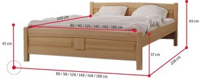 Supermobel Pat înalt JOANA + somieră GRATIS, 120x200cm, anin-lac