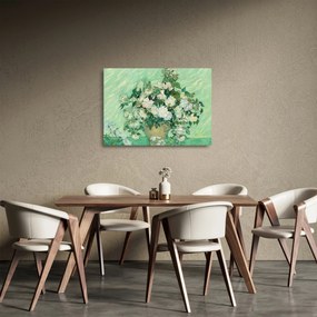 Tablou pe sticlă - Vincent van Gogh, Roses, reproducere (70x50 cm)