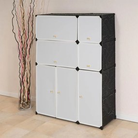 Raft extensibil cu design economic, alb-negru