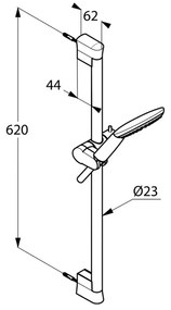 Set dus cu bara 60 cm crom Kludi Freshline, 1S