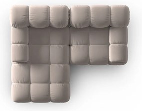 Colțar modular maro deschis cu tapițerie din catifea (cu colț pe partea stângă ) Bellis – Micadoni