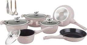 Set oale marmorate cu capace 10 piese Royalty Line BS1010M, bej