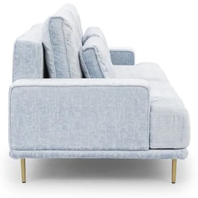 Canapea de sufragerie Nicole - albastru Miu 2052/Picioare aurii