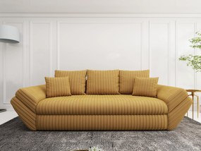 Canapea extensibilă dumonde cu ladă de depozitare si sezut confortabil din spuma high-density, Loana Ambience Mustar 250x100 cm
