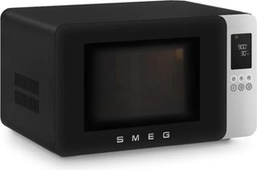 Cuptor cu microunde si gratar 4in1 SMEG Collezione MOC01BLMEU, 1900 W, 29 l, 18 programe, Inchidere lina, Semnal sonor, Ecran LCD, Negru mat