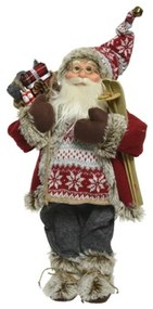 Decoratiune Santa w ski w pinecone, Decoris, H45 cm, poliester, multicolor