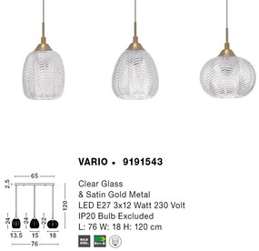 Lustra cu 3 pendule design modern VARIO