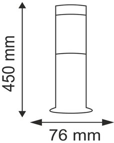 Corp de iluminat exterior OSLO 1xE27/10W/230V 450mm