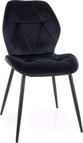 Scaun RICK, negru - Bluvel 19, stofa catifelata/metal, 48x56x86 cm