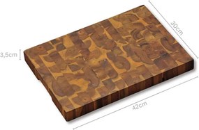 Tocator profesional Kesper 28151, 30 x 42 cm, Adancituri laterale pentru prindere, suprafata care protejeaza lamele, lemn de salcam, Maro inchis