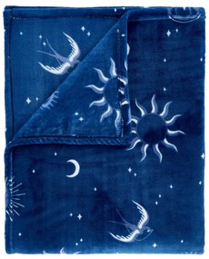 Cuvertură albastră din micropluș/cocolino 200x240 cm Astrology – Sassy B