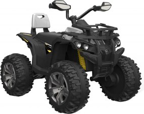 ATV Electric cu acumulator pentru copii NOVOKIDS™ Majestic Quad PRO, Cu melodii si lumini, Lungime 103 cm, Max 30 kg, 12V, 2 motoare, Negru cu Alb