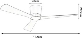 ZEVENTI - Ventilator de tavan AUREX LED, 24 W, 230 V, Wi‑Fi Tuya, negru, cu telecomandă