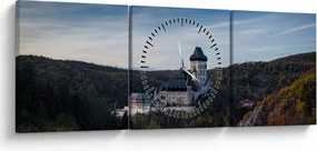 Tablou cu Karlstejn (cu ceas) (90x30 cm)