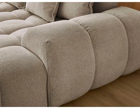 Colțar taupe extensibil/cu spațiu de depozitare cu tapițerie din chenille (cu colț pe partea stângă/în formă de "U") Everest – Bobochic Paris