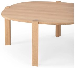 Măsuță de cafea în culoare naturală rotundă din lemn de stejar ø 100 cm Kulin – Gazzda