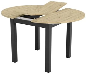 Masă de sufragerie Aurellia (Stejar artisan + Negru). 1096811