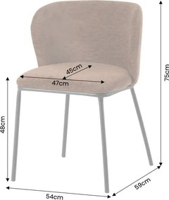 Set 2 scaune stil retro LYON tesatura maro