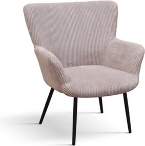 Fotoliu Cielo, structura metalica, Catifea Reiata - ROZ PUDRAT
