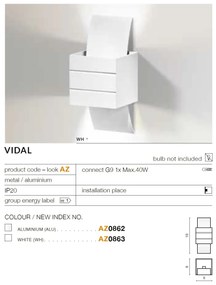 Aplica perete cu lumina ambientala Vidal aluminiu