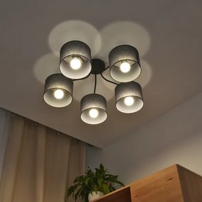 Lustră aplicată ALBA, 5x E27, 15W, 230V, gri