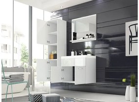 Set mobilier baie Florena  (alb + gri lucios). 1122163