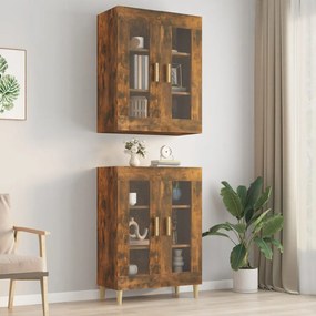 vidaXL Dulap de perete suspendat, stejar fumuriu, 69,5x34x90 cm