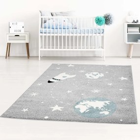 Covor pentru copii gri de calitate cu universul Lăţime: 80 cm | Lungime: 150 cm