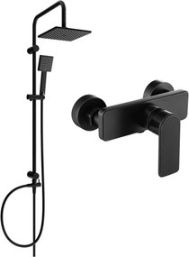 Mexen Cetus Tord set de duș montat pe perete cu pară de duș și baterie de duș, negru - 744340200-70