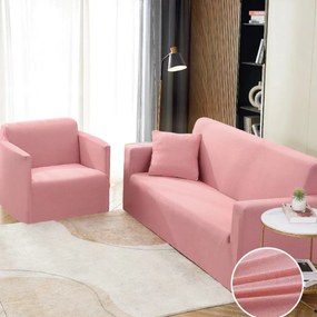 Husa elastica moderna pentru canapea 3 locuri, spandex / poliester, roz, HEJ3-37