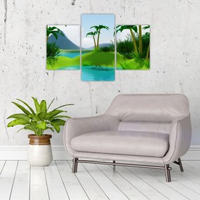 Tablou - Lac în junglă (90x60 cm)