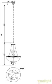 Candelabru elegant design clasic, Bella 40cm MYDIA750-TT40-WG