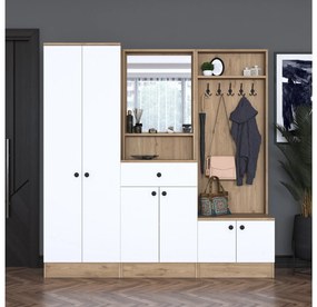 Mobilier hol Pixie 2 (nuc + alb) (cu oglindă). 1102449