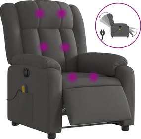 vidaXL Fotoliu electric de masaj rabatabil, gri închis, textil