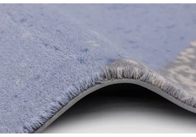 Covor albastru deschis din lână 133x180 cm Folds – Agnella