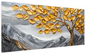 Tablou – Arbore cu frunze aurii (120x50 cm)