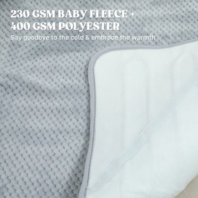 HOMCOM Pătură electrică 160x140 cm cu 5 niveluri de căldură, Gri | Aosom Romania