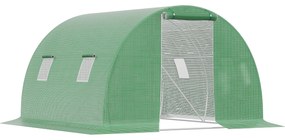 Outsunny Sera de gradina si legume cu protectie din PE, Sera pentru plante cu usa si ferestre cu strangere tip rulou, 3x3x2m, verde | Aosom Romania