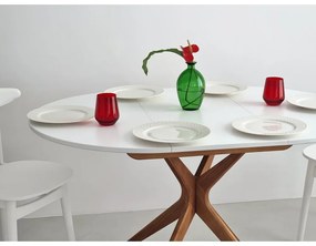 Masă de dining rotundă extensibilă cu blat suplimentar ø 90 cm Jubi – Ragaba