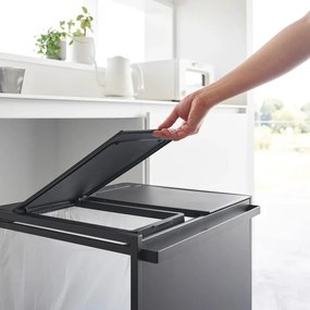 Coș de gunoi negru de reciclat din metal Tower – YAMAZAKI