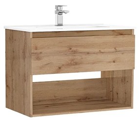 MOBILIER DAILY 80X46X56.5 STEJAR RUSTIC,1 SERTAR+RAFT,CU LAVOAR Stejar, 800x460 mm