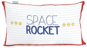 Față de pernă din bumbac cu 2 fețe Space Rocket, 50 x 30 cm