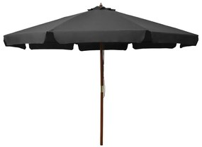 Umbrela de soare de exterior, stalp din lemn, antracit, 330 cm Antracit