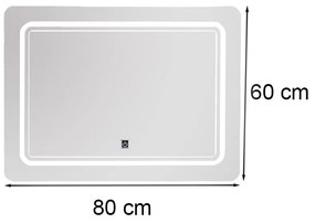 Oglindă Vid 80 cu iluminare LED 80x60 cm