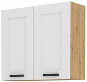 Dulap superior de bucătărie Lucid 80 G 72 2F (stejar artisan + alb). 1040984