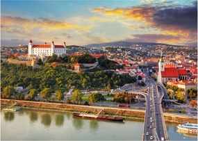 Tablou pe sticlă - Panorama bratislavei, Slovacia (70x50 cm)