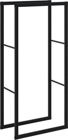 vidaXL Rastel pentru lemne de foc, negru, 55x30x116 cm oțel